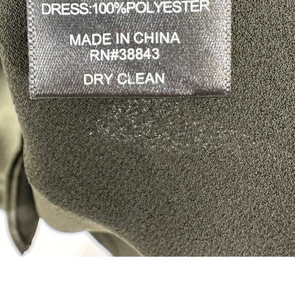 Sam Edelman Green Satin Spaghetti Strap V Neck Womens Midi Slipdress Sz 6 - Picture 6 of 7